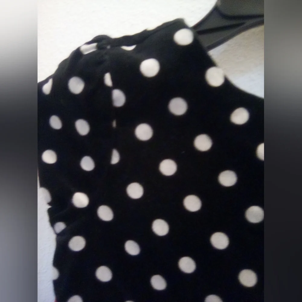 Gymboree Velvet Polka Dot Fit and Flare Dress 100% Cotton Size 6 Ribbon Coquette